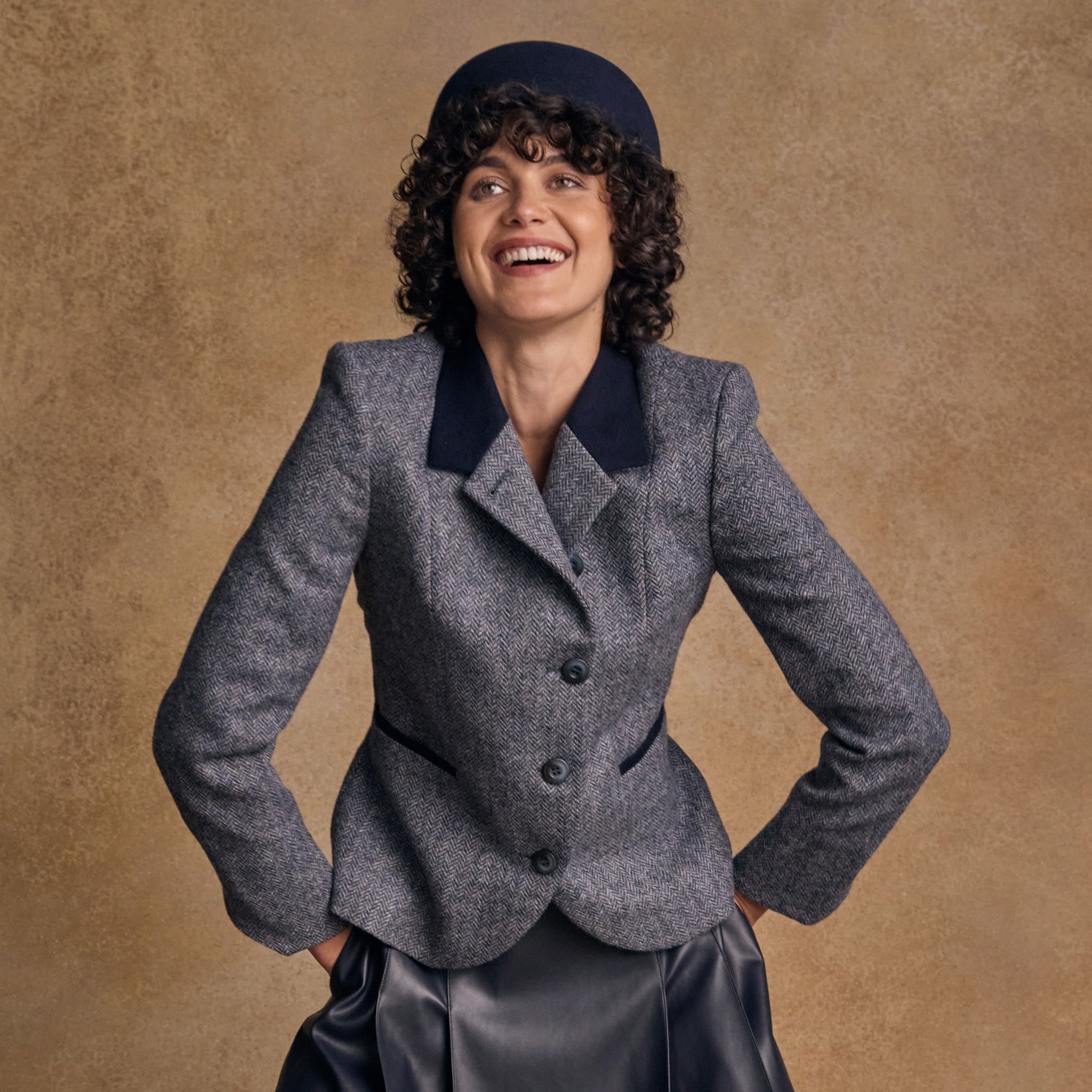 Sasha Tweed Jacket - Denim Herringbone (25)